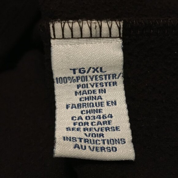 Vintage Retro Stitch Dark Brown Fleece Sweater Zip Up High Collar Jacket - Picture 10 of 16